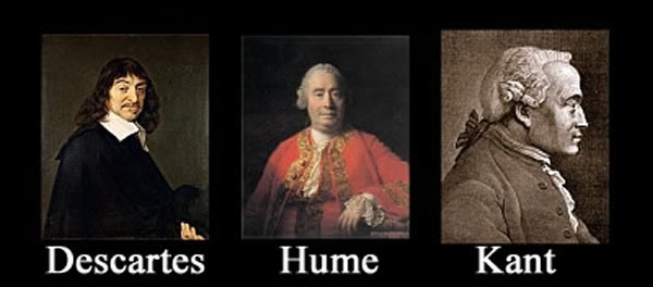 filósofos_descartes_hume_kant Racionalismo e Empirismo
