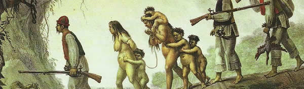 Família Guarani capturada por caçadores de escravos, de Jean-Baptiste Debret