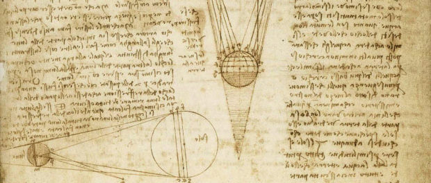 Leonardo da Vinci - Estudo sobre o brilho da lua - Leonardo da Vinci