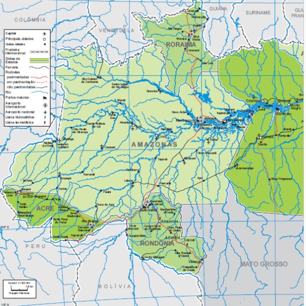 Mapa do Brasil Região Norte - cidades