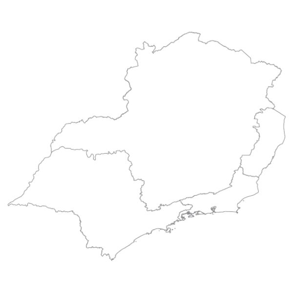 Mapa do Brasil - Região Sudeste para Colorir sem legendas