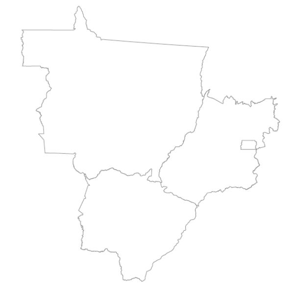 Mapa do Brasil - Região Centro-Oeste para colorir