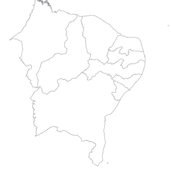 Mapa do Brasil - Região Nordeste para colorir