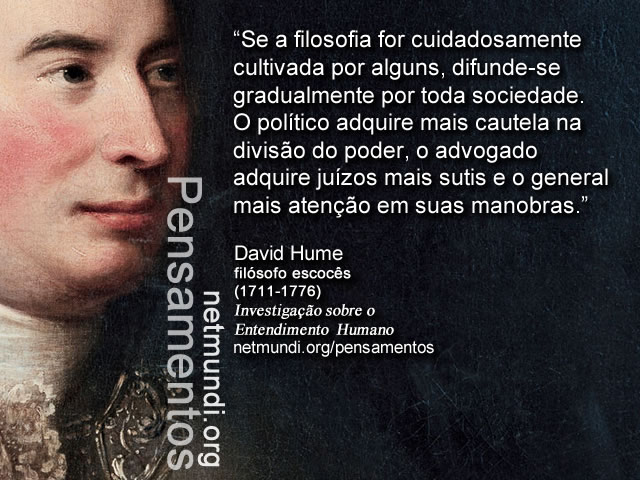 David Hume, filósofo escocês, tratado sobre o entendimento humano