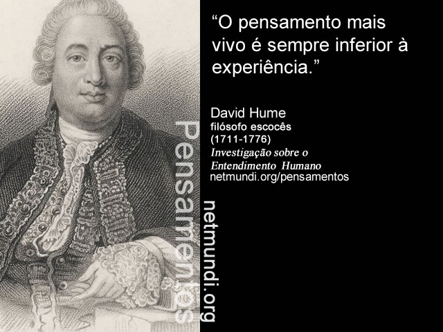 David Hume, filósofo escocês, investigações sobre o entendimento humano