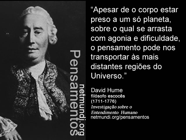 David Hume, filósofo escocês, investigações sobre o entendimento humano